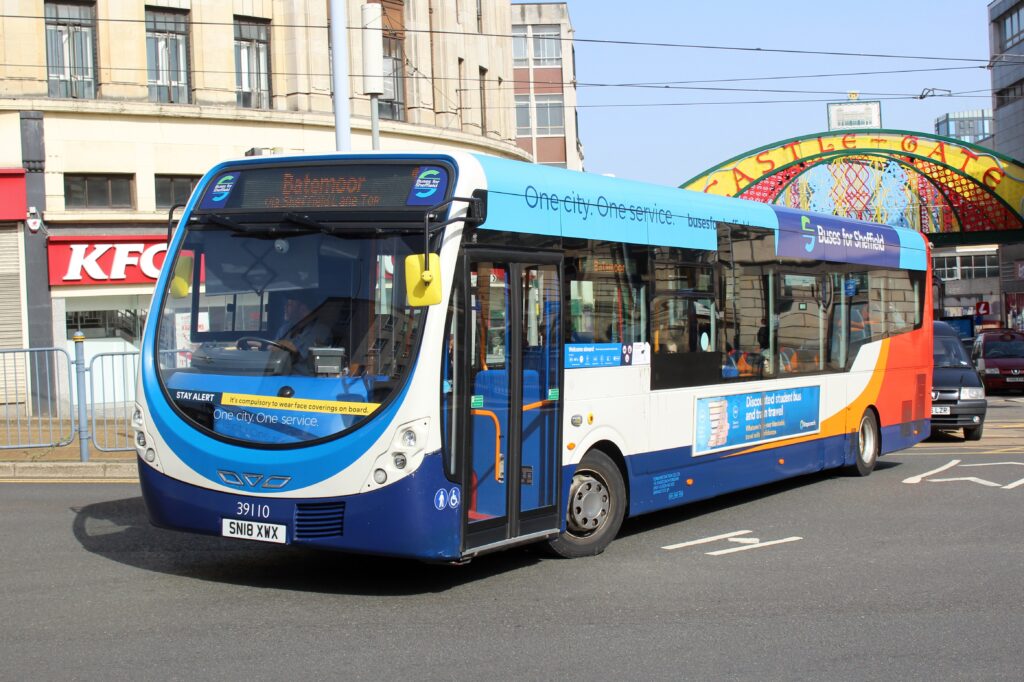 [Stagecoach UK Bus] 39110 (SN18 XWX) in Sheffield on service 1 - Gary Hunter